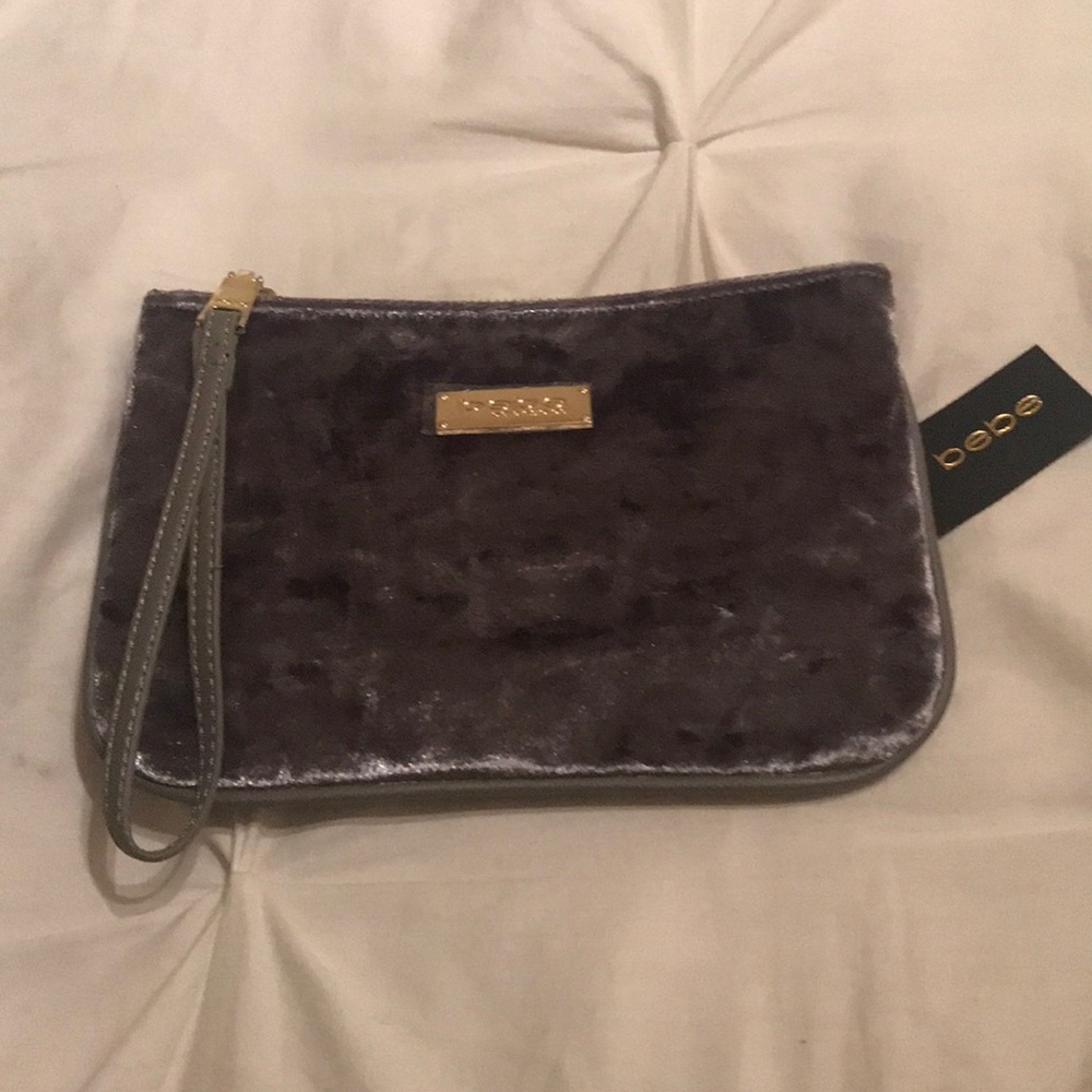 BEBE Crushed Velvet Wristlet NEW